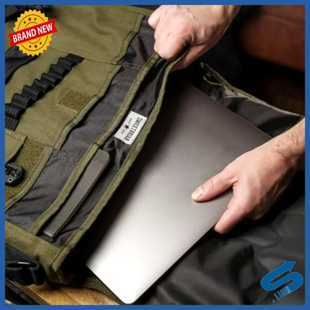 Classic Canvas Messenger Bag Padded Laptop Compartment Durable Travel Essential
